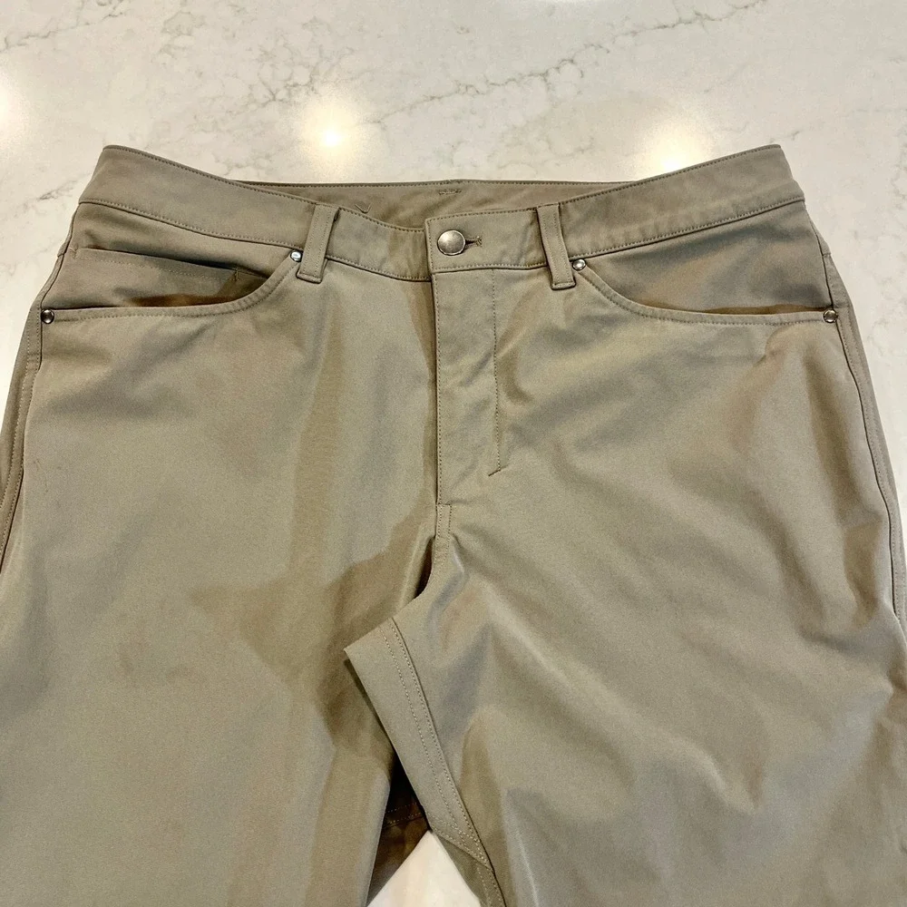 Lululemon ABC Slim Pant Mens 34x26 Grey‎ Sage Warpstreme Stretch Comfort Classic